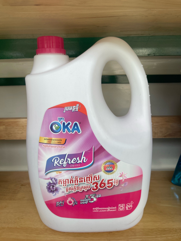 សាប៊ូបោកខោអាវអូកាទឹក 3000ml, ឈូក, OKA Laundry Detergent