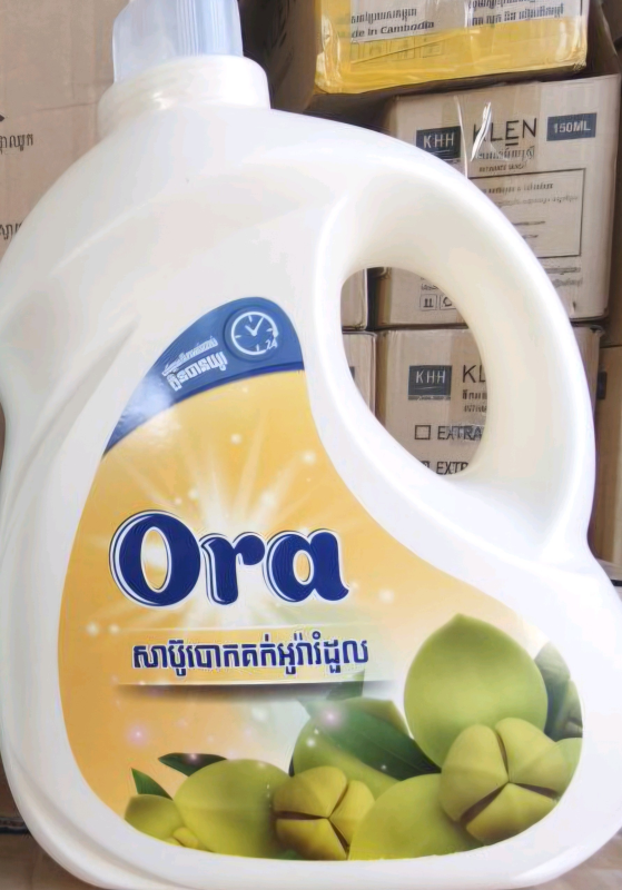 សាប៊ូទឹក បោកគក់ ផ្ការំដួល  អូរ៉ា Ora លឿង 3L
