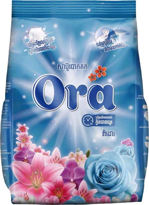 សាប៊ូម្សៅបោកខោអាវ អូរ៉ា Ora ពិដោ ខៀវ 1kg