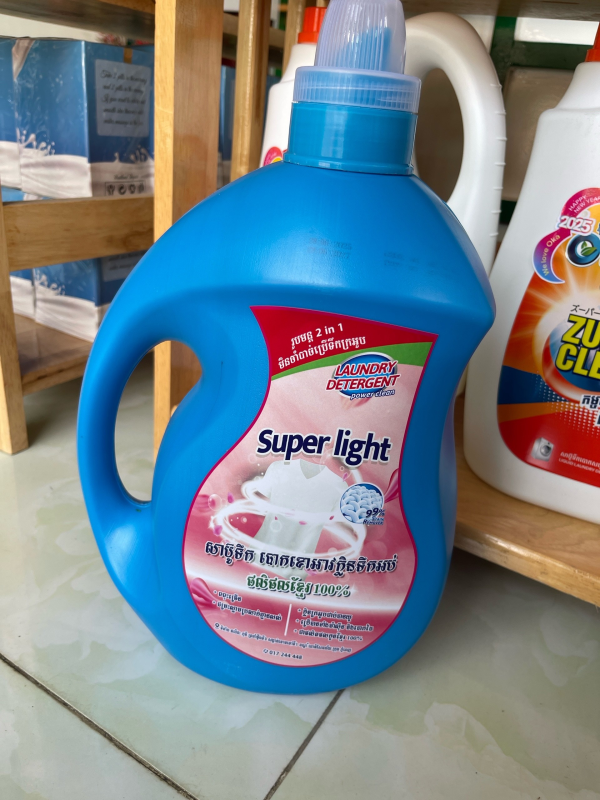 សាប៊ូបោកខោអាវ ក្លិនទឹកអប់ Super light (4ដប/1កេះ), SL