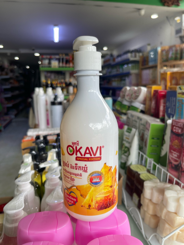 សាប៊ូដុសខ្លួនម្នាស់ ទឹកឃ្មុំ 500ml, Shower OKAVI Honey