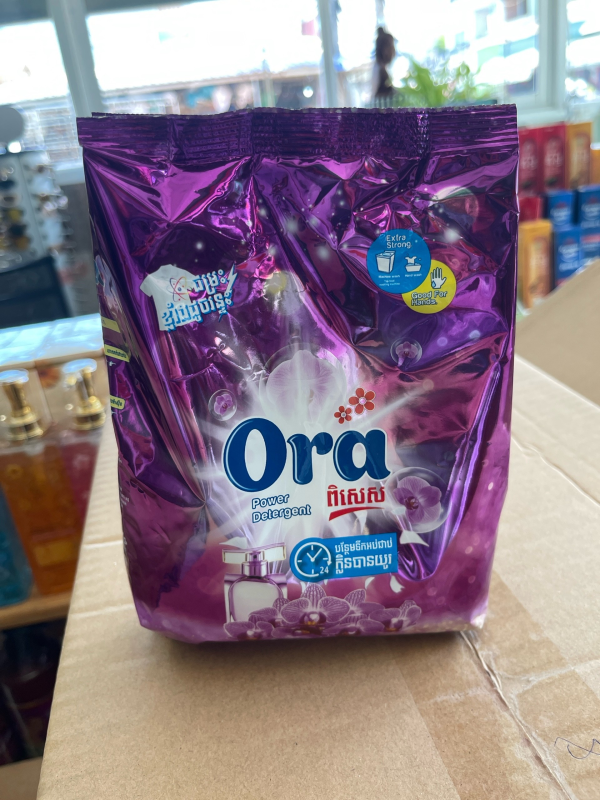 សាប៊ូម្សៅបោកខោអាវ អូរ៉ា Ora ស្វាយ 400g