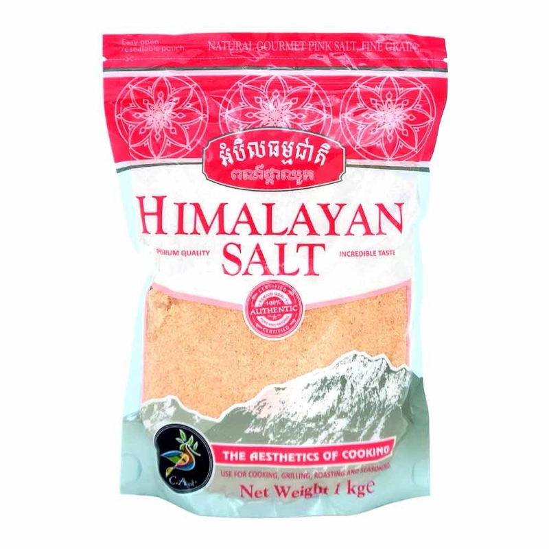 អំបិលធម្មជាតិ ហិម៉ាឡៃ 1kg ពណ៌ផ្កាឈូក