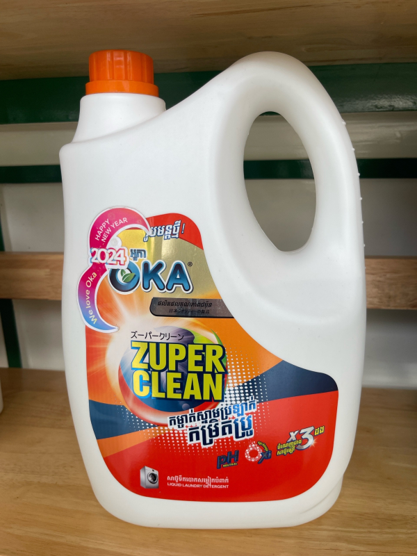 សាប៊ូបោកខោអាវអូកាទឹក 3000ml, ពណ៌ក្រូច OKA